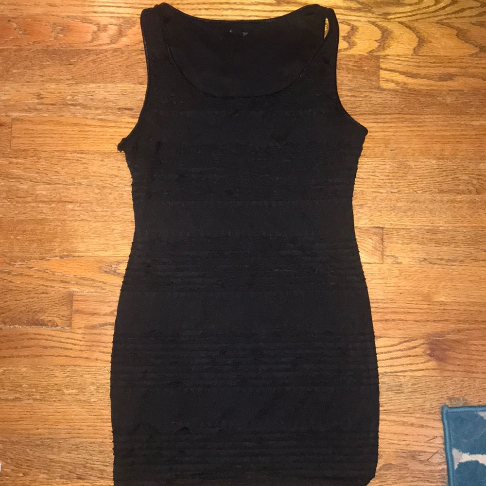 Forever 21 size medium black ribbed mini dress